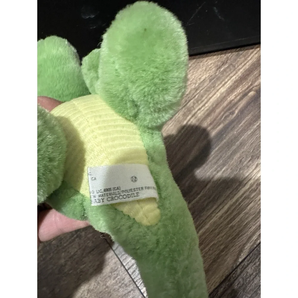 VGUC- Vintage-1988 Alligator Crocodile Plush Green Pink Baby‎ Applause